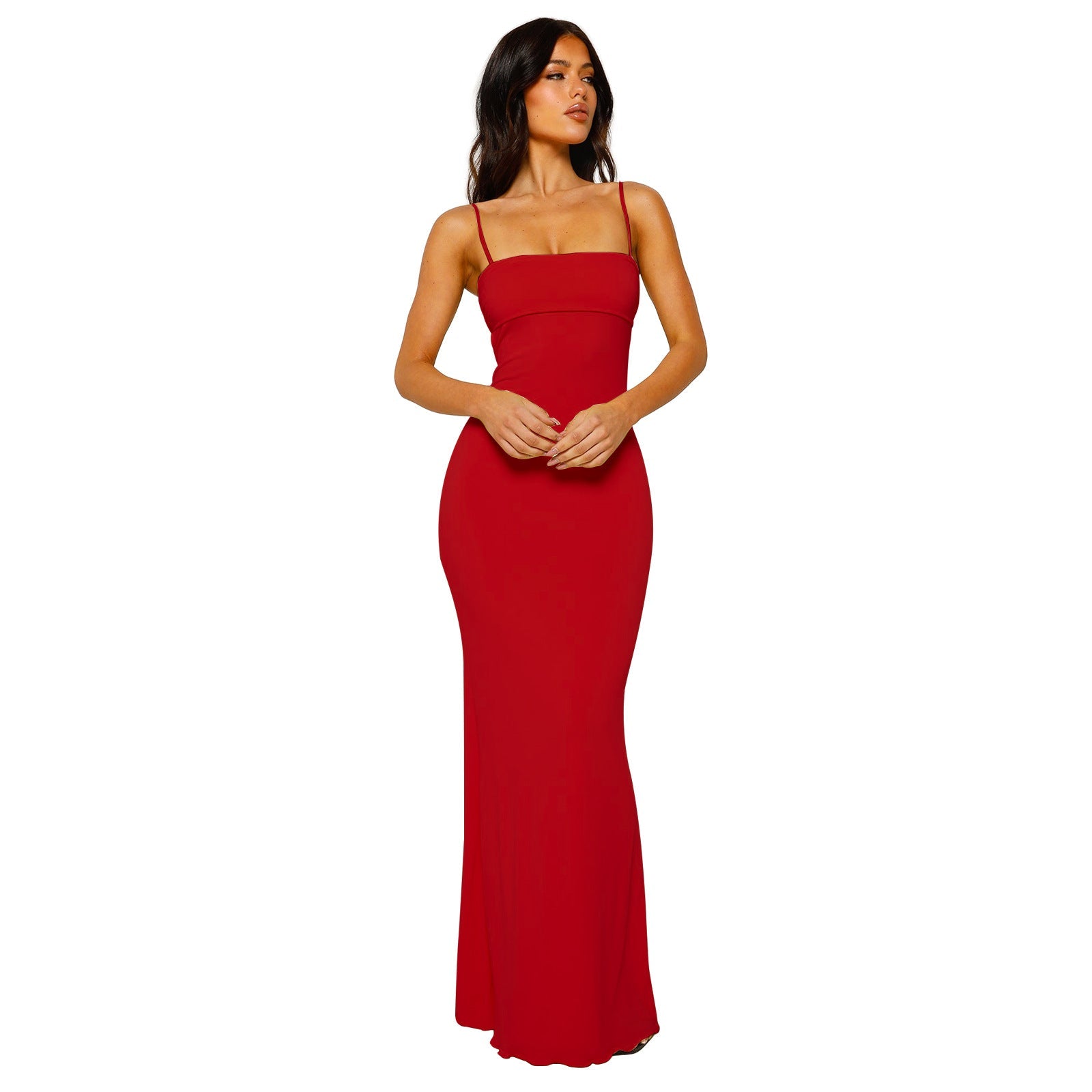 Elegant Backless Maxi Dress with Spaghetti Straps for Women