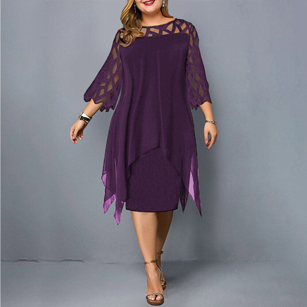 Elegant Plus Size Midi Dress for Women