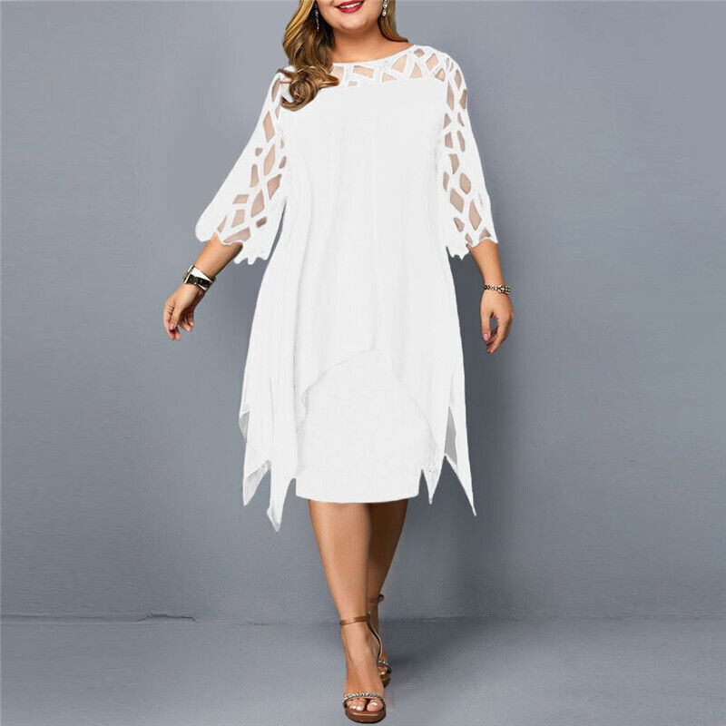 Elegant Plus Size Midi Dress for Women
