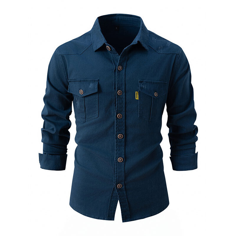 Men's Cargo Shirt - Button-Down with Chest Pockets