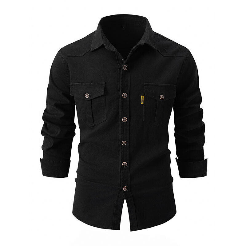 Men's Cargo Shirt - Button-Down with Chest Pockets