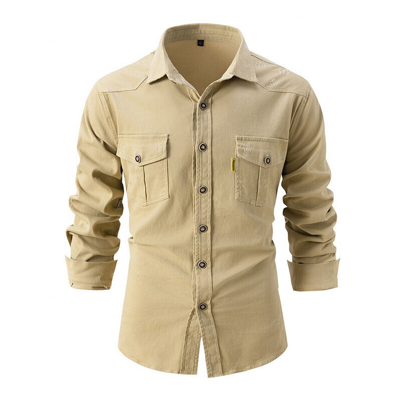 Men's Cargo Shirt - Button-Down with Chest Pockets