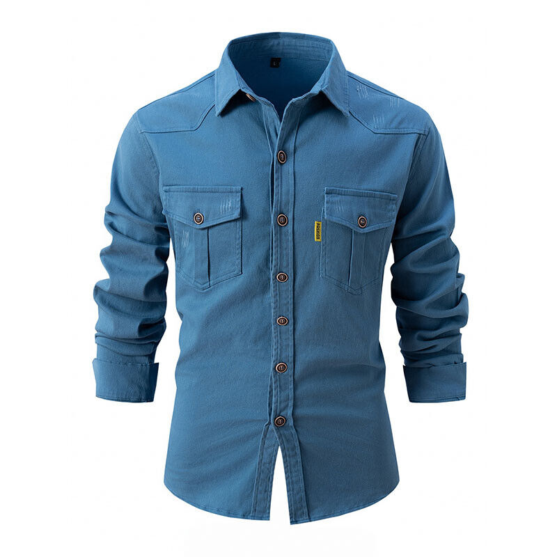 Men's Cargo Shirt - Button-Down with Chest Pockets