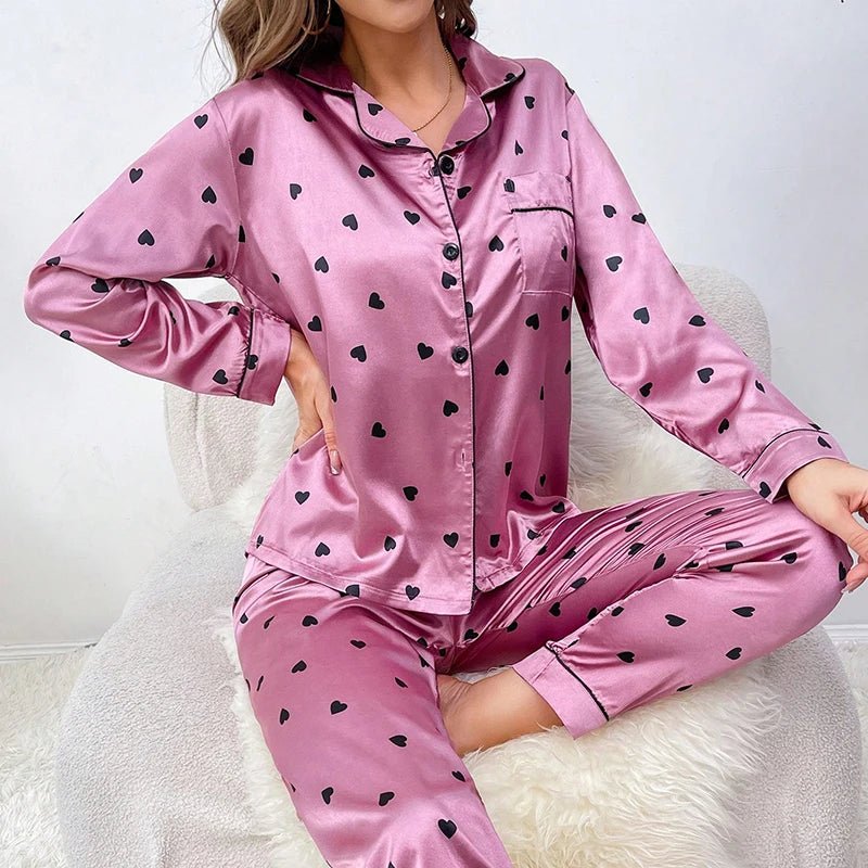 Shiela - Flamingo Print Pajama Set for Women