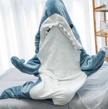 Unisex Blue Shark Onesie - Hooded with Plush Finish