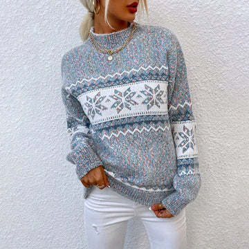 Women's Jumper - Crew Neck with Fair Isle Pattern