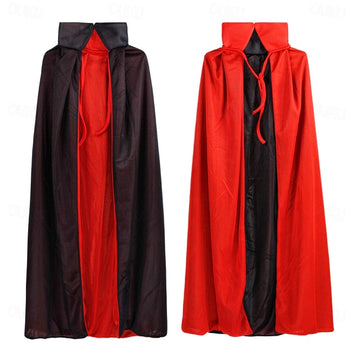 Adults & Children's Halloween Costume Vampire Cape - Reversible Black & Red