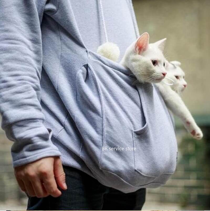 Unisex Hoodie - Pet Carrier Pouch with Drawstring Hood