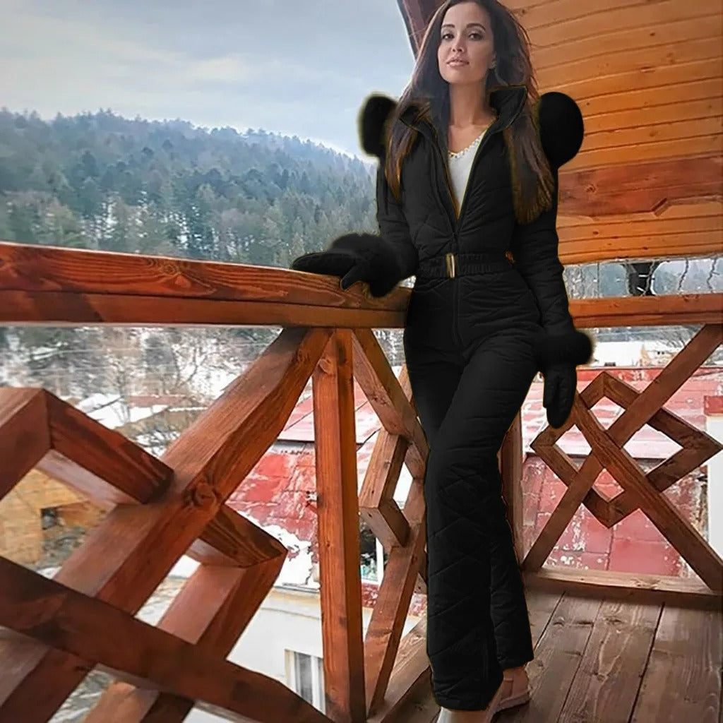Women's Ski Suit - Hooded with Belted Waist
