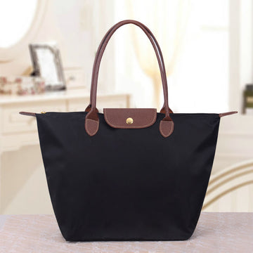 Women's Structured Shoulder Bag - Textured Flap, Water-Resistant