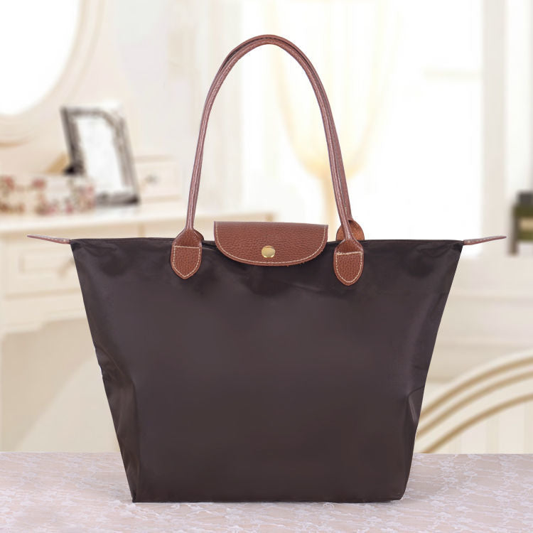Women's Structured Shoulder Bag - Textured Flap, Water-Resistant