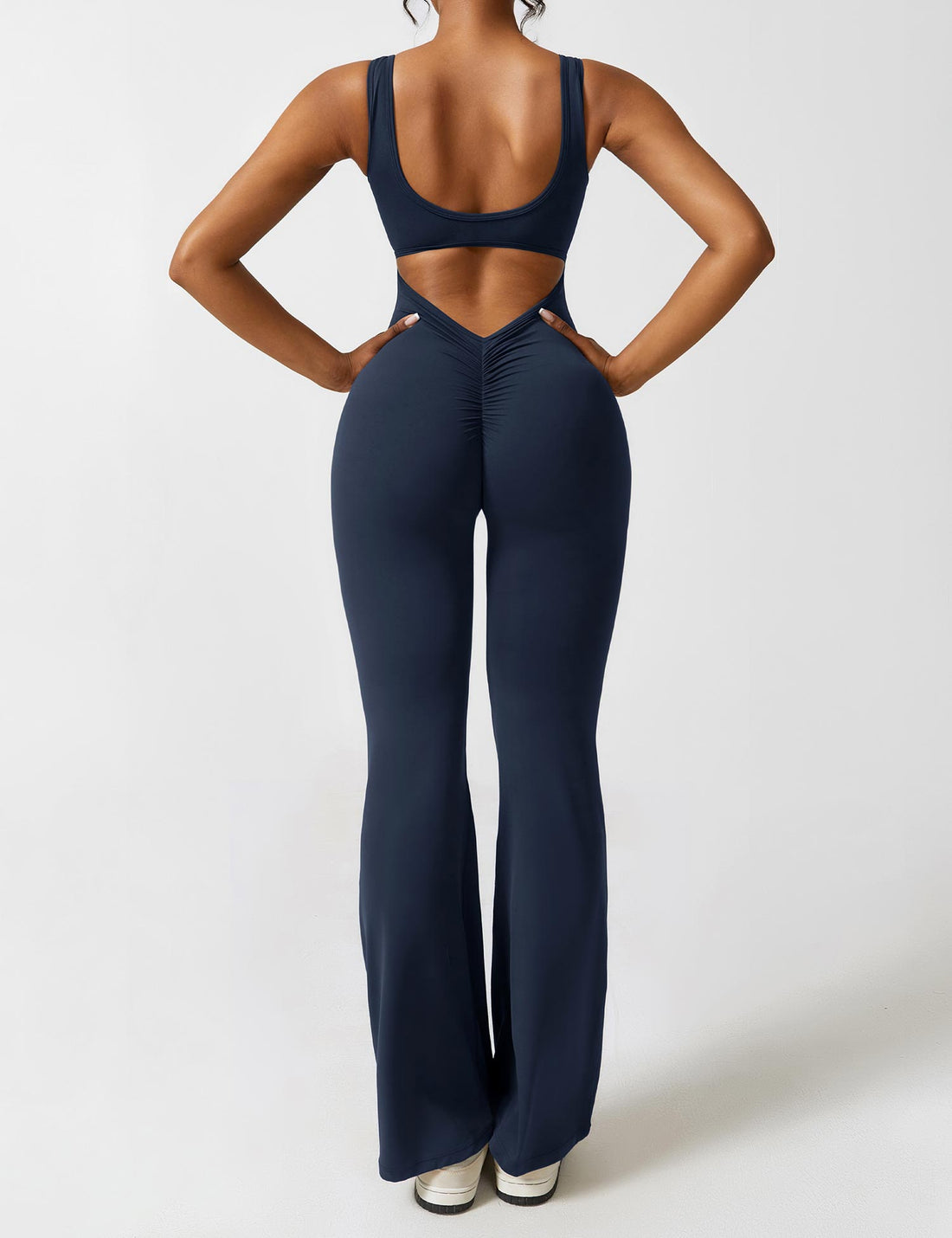 Flattering V Back Flared Jumpsuit for Women | Livia